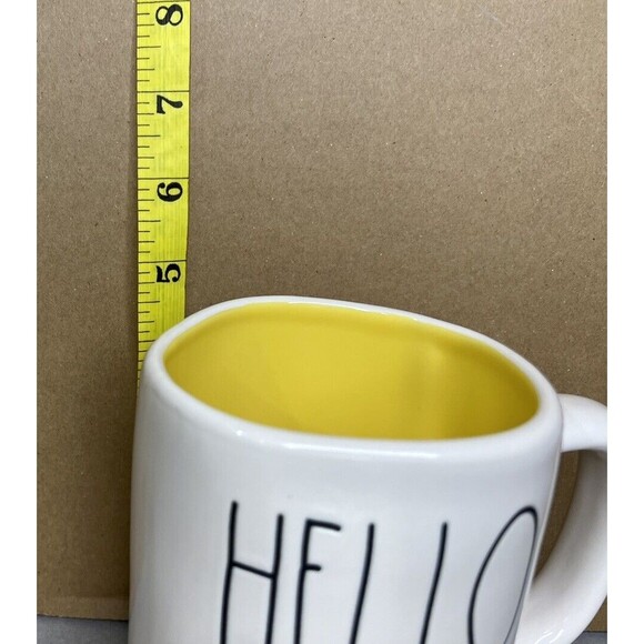 Rae Dunn Hello Spring Coffee Tea Hot Cocoa Mug White Yellow - Picture 5 of 5